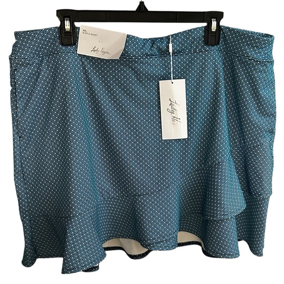 Lady Hagen Overlap Ruffle Golf Skort XXL Blue Built-In Shorts Tennis Activewear - Picture 4 of 8